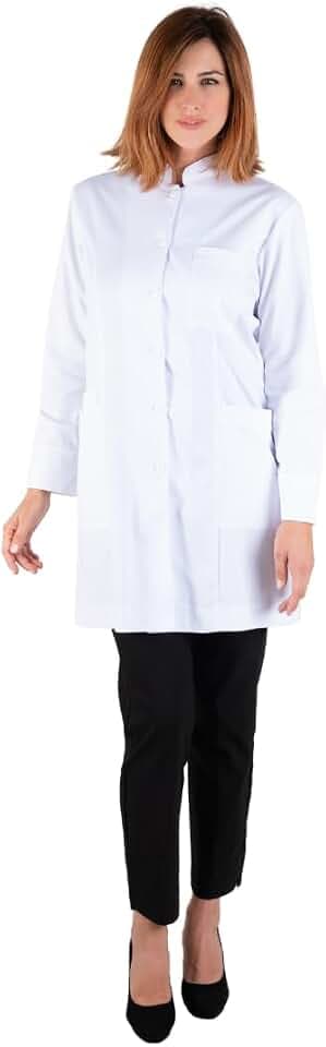Laborkittel für Damen, Langarm, ideal für Apotheke, Optik, Kräuterkliniken und Gesundheitskliniken, hergestellt in Spanien