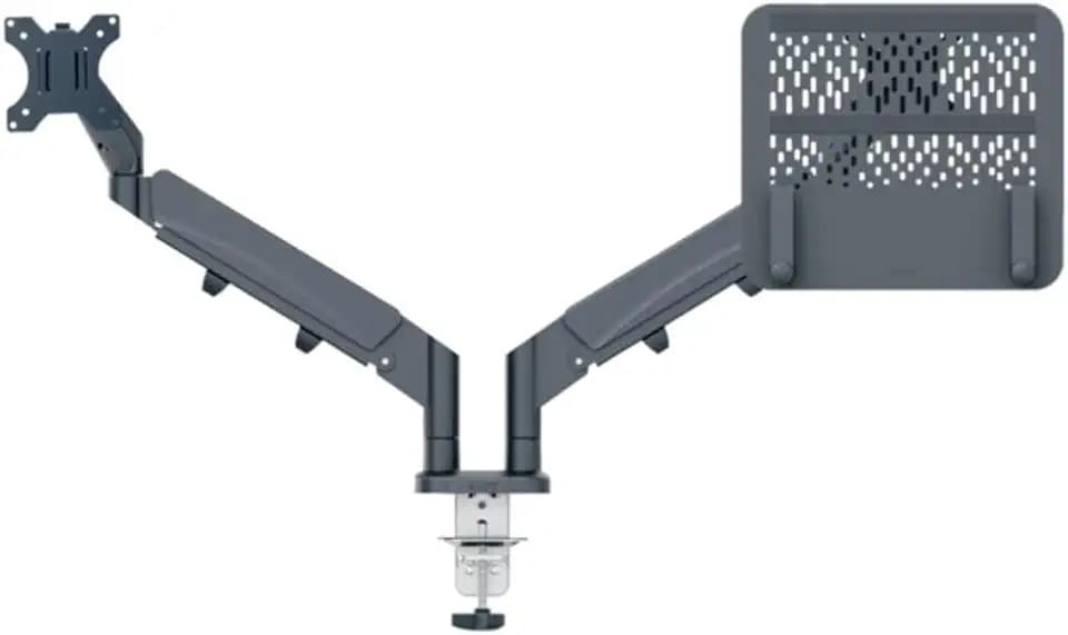 Leitz Ergo Monitor- und Notebookarm, IGR- & TÜV-geprüft, für 1 Monitor bis 32 Zoll und Notebooks bis 17 Zoll, VESA 75/100, grau, 65380089