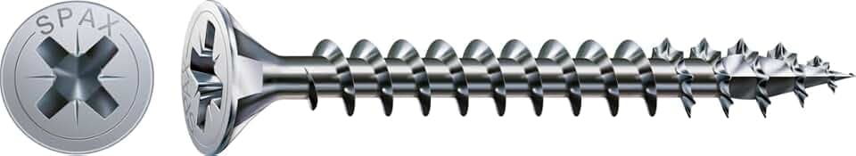 SPAX Universalschraube, 3,5 x 40 mm, 1000 Stück, Kreuzschlitz Z2, Senkkopf, Vollgewinde, 4CUT, WIROX A3J, 1081010350405