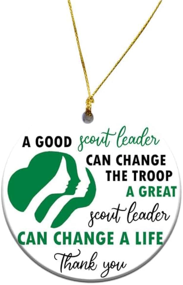 Girl Scout Leader Ornament 2025 - for Christmas Tree Round Ceramic 3", Trop Leader Appreciation Gifts for Women, Scout Leader Thank You Gift for Holiday Season Home Decor