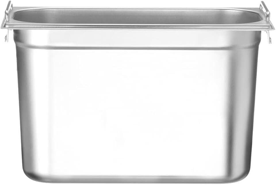 HENDI Gastronormbehälter, mit Griffen, Temperaturbeständig von -40° bis 250°C, Backofen, Kühl- und Tiefkühlschränken, Chafing Dishes, Bain Marie, 7,8L, GN 1/3, 325x176(H) 200mm, Edelstahl