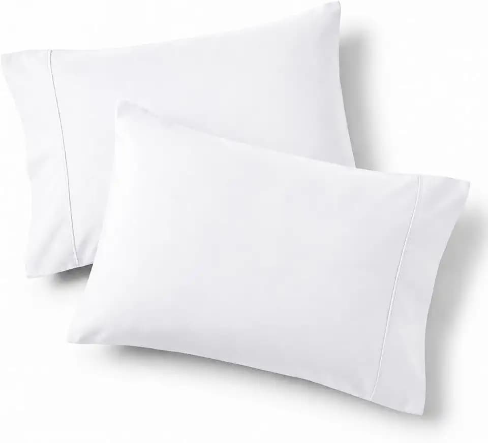 Bedsure Queen Pillow Cases Set of 2 - White Brushed Microfiber Pillowcase 2 Pack, Super Soft Pillowcase, Pillow Shams Covers with Envelope Closure for Kids, Wrinkle, Fade Resistant, 20x30 Inches