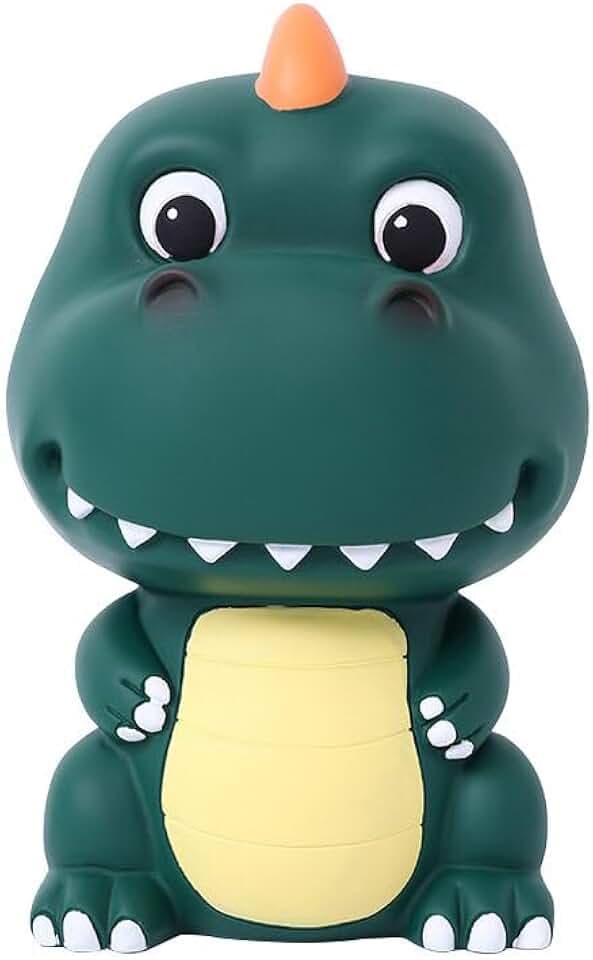 Spardose Dinosaurier für Kinder, Sparschwein im Dino-Look für Mädchen und Jungen, Prima Geschenkidee zu Geburtstag, Einschulung und Anderen Anlässen (Grün)