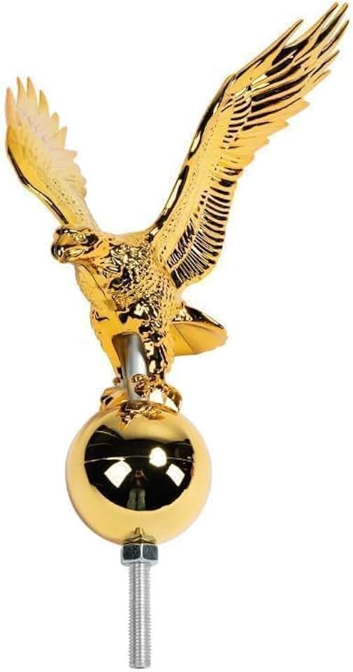Gold Eagle Flagpole Topper with Ball -Compatible with Residential Flag Pole