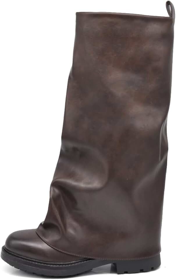IF GA036 Damenstiefel im Oversize-Stil mit breitem Schaft und rutschfester dicker Sohle