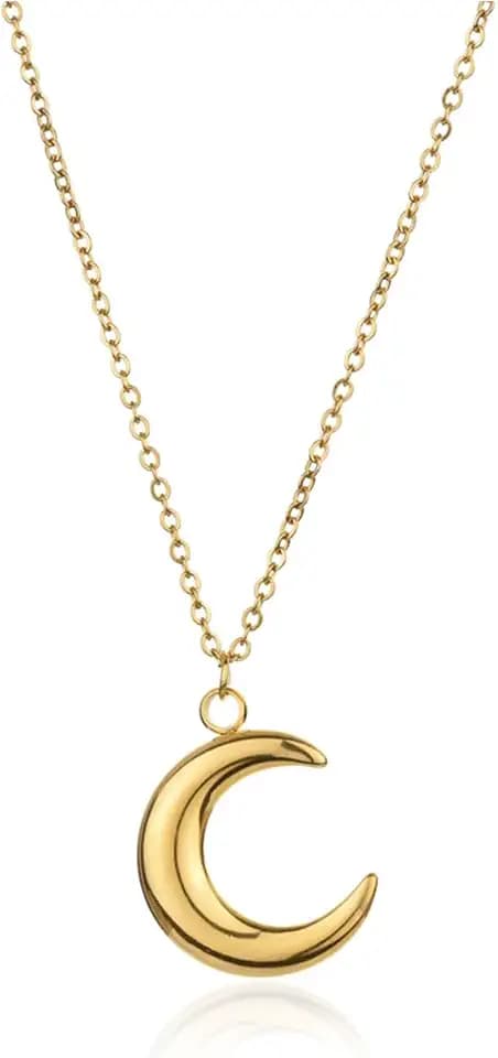 Sunflower Fidget Necklace for Women Gold Moon Necklace Rotating Heart Necklaces Spinning Crystal Flower Anxiety Necklaces Crescent Moons Jewelry Accessories