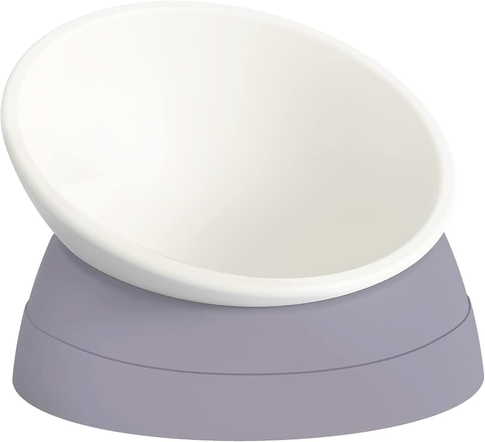 17 oz Raised Cat Food Bowls, Adjustable-Angle Pet Bowls, Easy Cleaning Cat Wet Food Dishes with Non Slip Base, Whisker Friendly Kitten Food Bowl