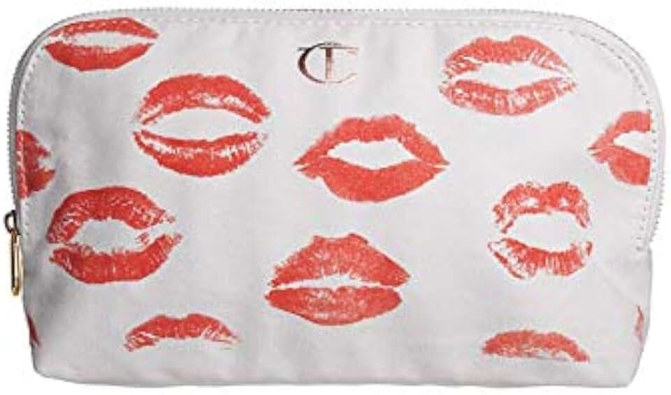 Charlotte Tilbury Women's Makeup Bag 1st Edition White/Printed Red Lips B+