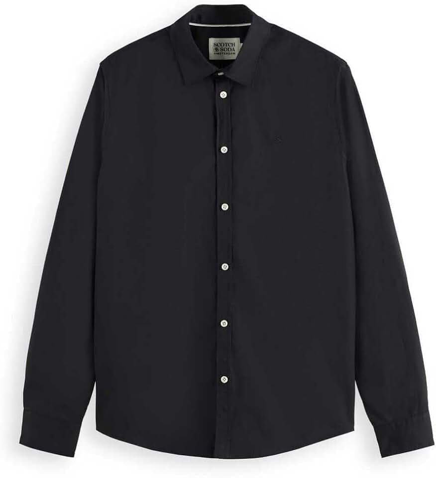 Scotch & Soda Herren Poplin Shirt Hemd (1er Pack)