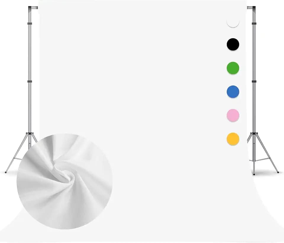 White Photography Backdrop for Photoshoot, Fabric 8x10ft