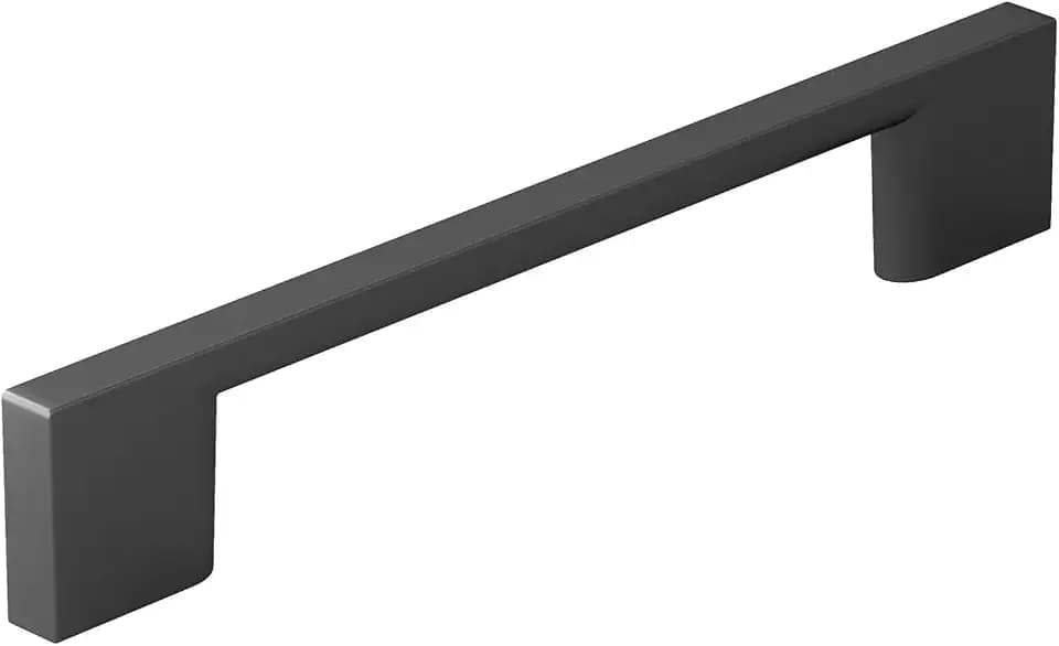 Richelieu Hardware BP8160128900 Armadale Collection 5 1/16-inch (128 mm) Center-to-Center Matte Black Modern Rectangular Cabinet and Drawer Pull Handle for Kitchen, Bathroom, and Furniture