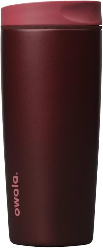 Owala SmoothSip Slider Edelstahl-Kaffeebecher, 590ml, Black Cherry