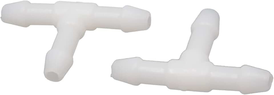 A ABSOPRO Schlauchrohrverbinder 6mm T Form 3 Wege Kunststoff Weiß(Set von 100)