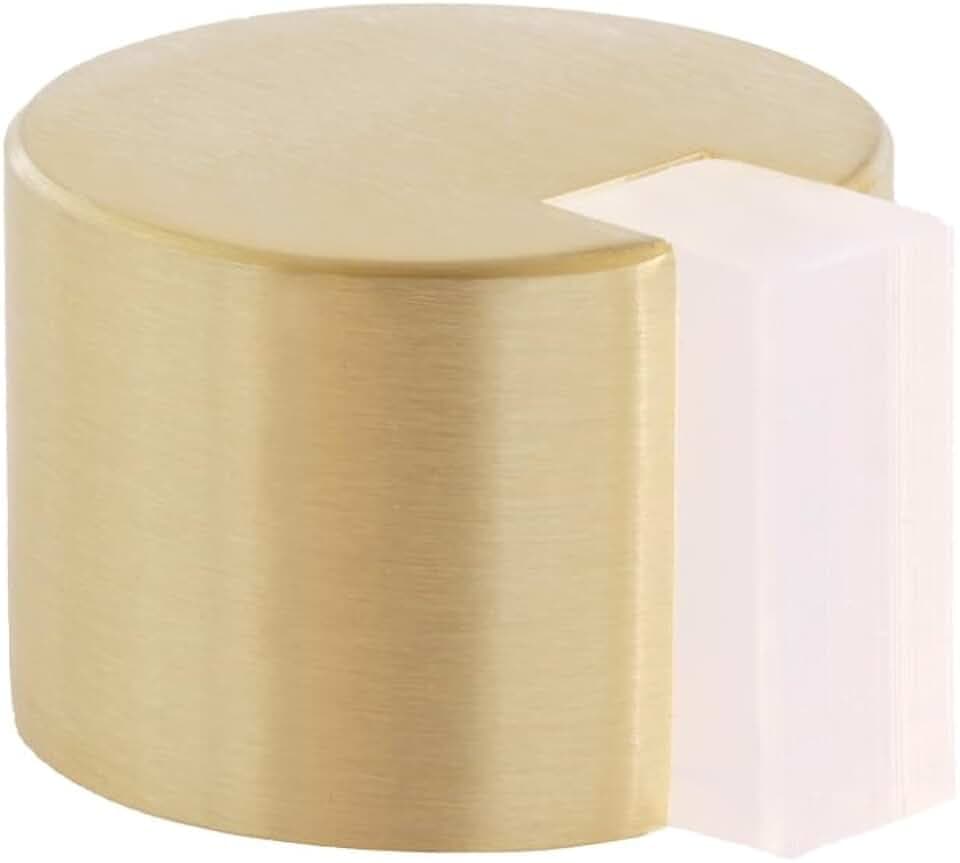 EVI Herrajes | Türstopper Boden Kleben | Ø28 x 20 mm | Messing, Weißer Gummi| Sehr gute Haftung | I-19328BLMT