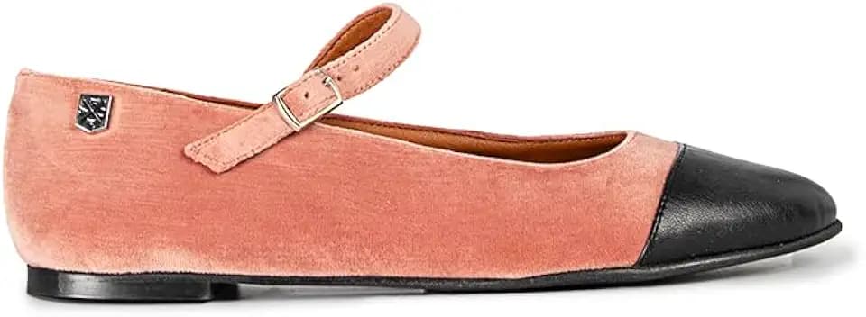 POPA BRAND Damen Ballerina Doris Samt Rosa Sneaker