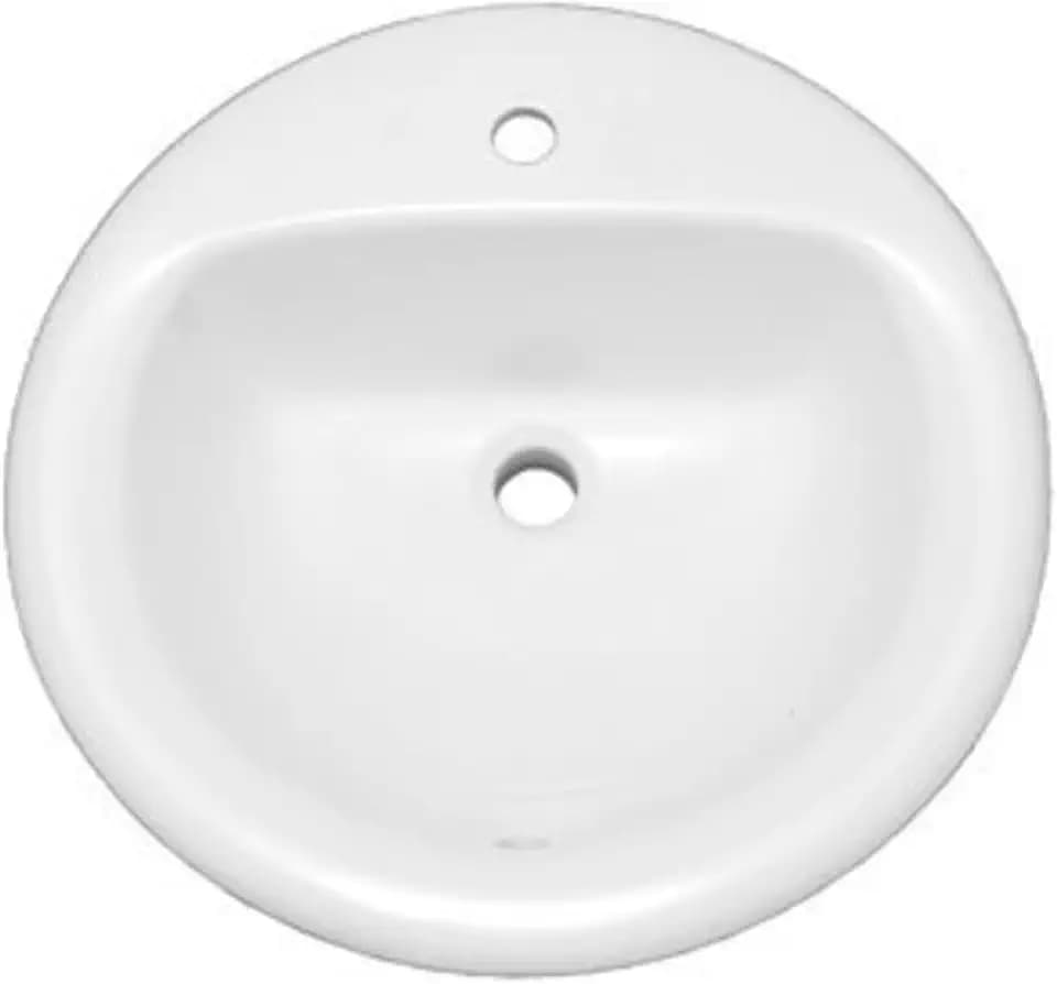 PROFLO PF191R Rockaway 19" Circular Vitreous China Drop In Bathroom Sink with Overflow and 1 Faucet Hole at 0" Centers - White