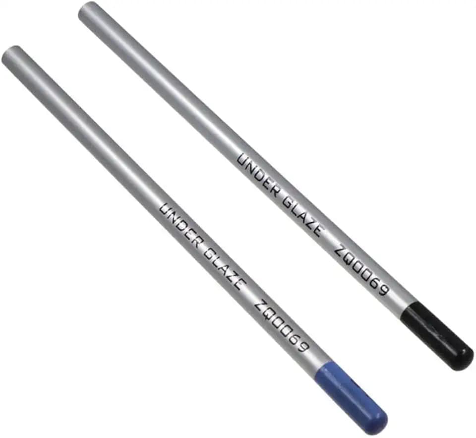 Kopida Underglaze Pencils, Set of 2 Underglaze Pencils for Pottery, Black/Blue Underglaze Pencil Precision Underglaze Pencil for Pottery