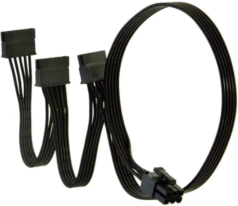 SATA-Festplatten-Netzadapterkabel für einige Arten von modularen Thermaltake-Netzteilen, 50 cm, Schwarz
