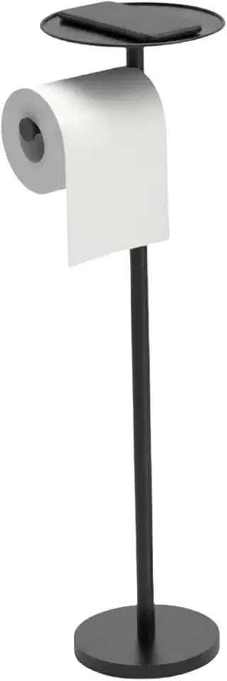 YUET Toilettenpapierhalterständer (mit Reservefunktion), Toilettenpapierhalter Freistehender, Edelstahl Toilettenpapier für die Aufbewahrung von Ersatzrollen für Badezimmer und Toilette, Schwarz