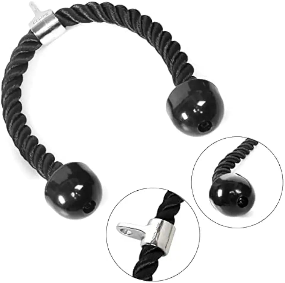 CCLIFE Trizepsseil Tau Nylon 70/85/100cm Bizeps Trizeps Seil Seilzug Fitness Kabelzuggriff Doppelgriff für Workout am Seilzug Kabelzug Kraftturm