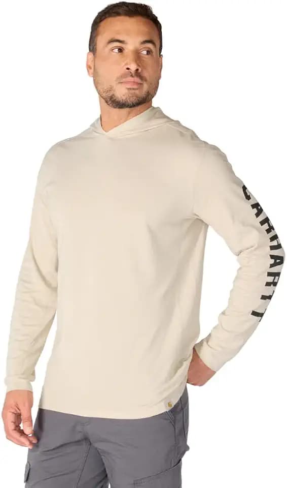 Carhartt Men's Force Relaxed Fit Midweight Long-Sleeve Logo Graphic Hooded T-Shirt