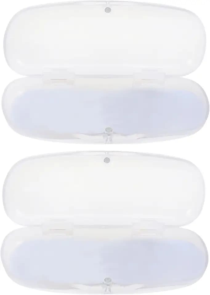 HEMOTON Brillenetui Transparent Frosted Kunststoff 2Er Set Kompakte Tragbare Brillenkiste Für Sonnenbrillen Und Korrekturbrillen Für Reise Schule Arbeit Und Alltag