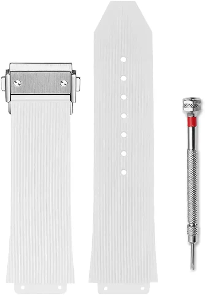 Big Rubber 25mm Watch Band Compatible with Big Watch Band Soft Silicone Rubber Replacement Big Watch Strap Wirstband For Men and Women 25mm Soft Durable Rubber Replacement Watch Bands For Men's Watches