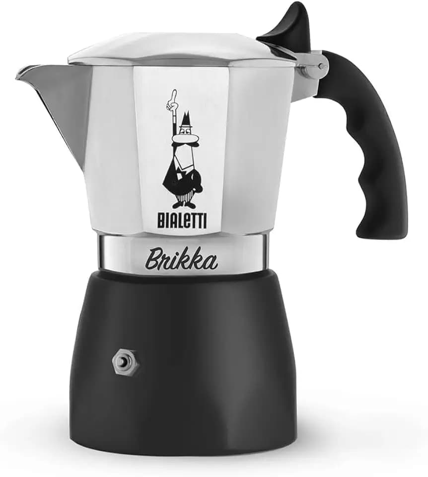 Bialetti New Brikka, Mokka-Kaffeekanne, für cremigen Espresso, nicht für Induktionsherde geeignet, 2 Tassen (80 ml/2,7 oz), Aluminium