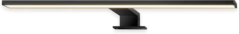 BRILONER - LED Spiegelleuchte Bad 2 in 1 Montage, IP44 Spritzwasserschutz, Warmweißes Licht, Badezimmerlampe, Schrankbeleuchtung, Spiegellampe, Lampe Badezimmer, 50 x 10,5 x 4 cm, Schwarz