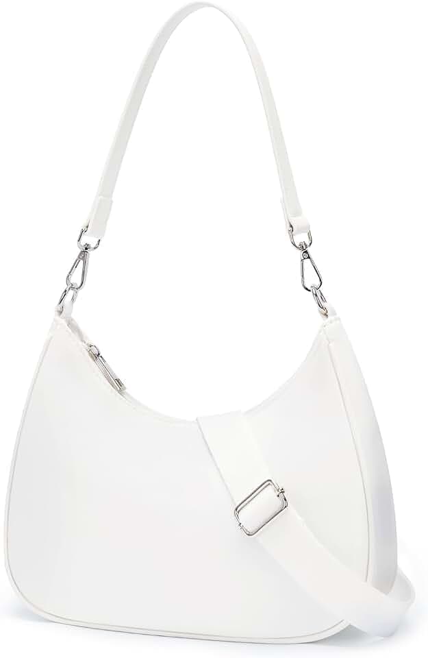 CHOLISS Small Crescent Shoulder Bag for Women - 2-in-1 Nylon Crossbody Bag, Trendy Everyday Bag with Adjustable Straps