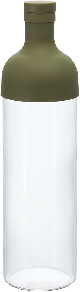Hario, Filter Bottle, Fib-75-OG, Kunststoff und Glas, olivgrün, 750 ml, 10 x 10 x 25 cm