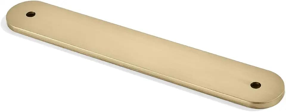 khtumeware 10 Pack Brushed Brass Cabinet Hardware Handle Pull Backplate/Back Plate - 5" Inch (128mm) Hole Centers