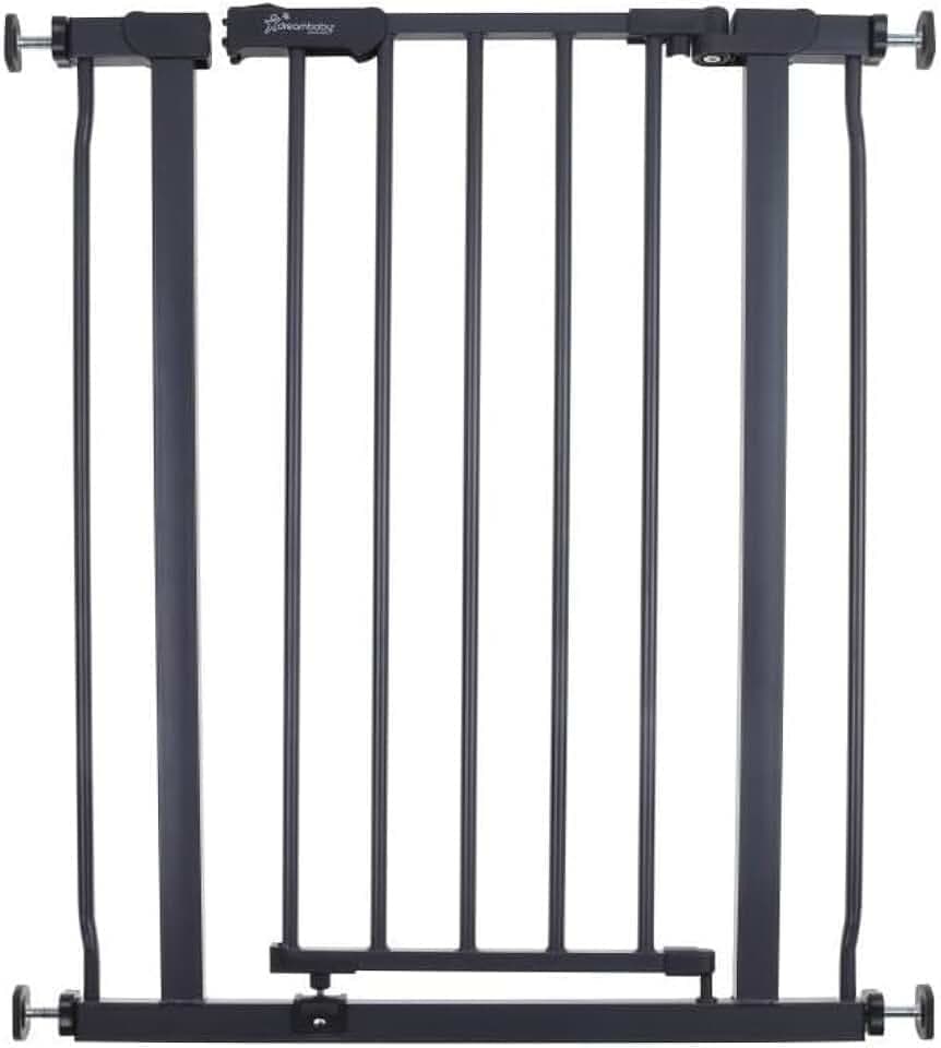 Dreambaby AVA Slimline Babyschutzgitter – sicheres & ausziehbares Druckgitter für Treppen und Hunde – 61–68 cm breit & 76 cm hoch – Anthrazit