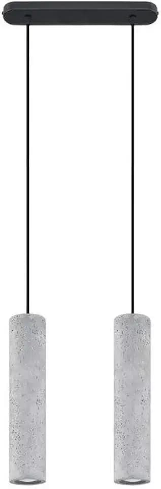 Sollux Lighting Hängelampe Pendelleuchte Hängeleuchte Deckenlampe Beton 2 Flammig Grau LUVO