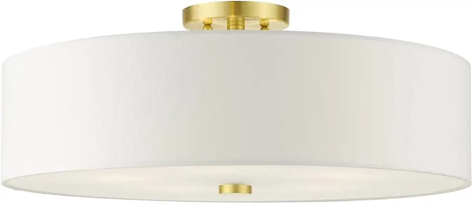 Livex Lighting 52142-12 5-Light Semi Flush Ceiling Light, Satin Brass