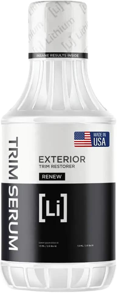 Trim Serum- Plastic Restorer for Cars- Restores Even the Most Damaged Plastic, Rubber, and Vinyl - Black Trim Restorer That Lasts For Months - Penetrates Plastic Pores Restoring Color (16 Oz)