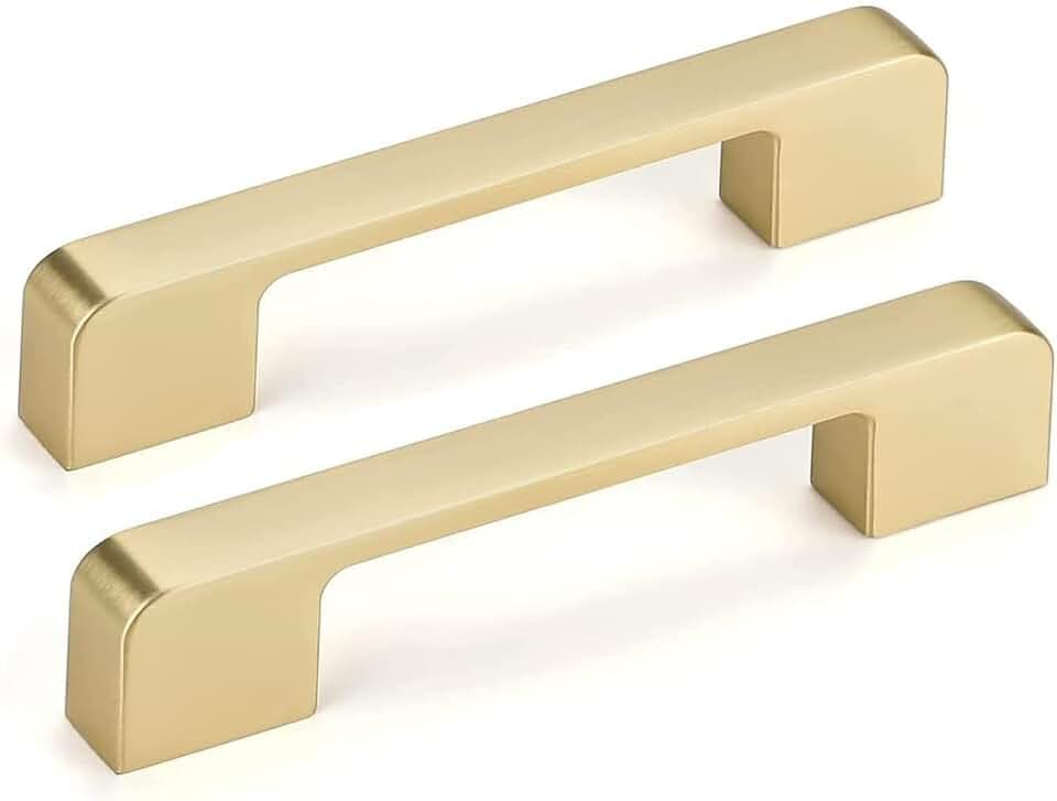 SYZOW 10 Stück Möbelgriffe Gold Möbelgriffe Schrankgriffe Türgriffe küche - Türgriff Gold Schubladengriffe Schrankgriffe Bohrlochabstand 128mm