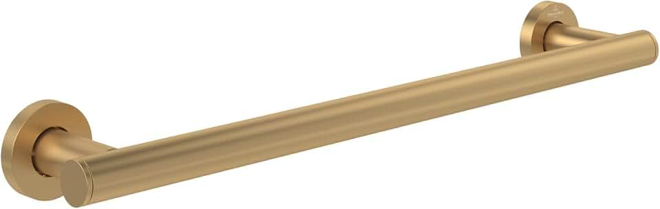 Villeroy & Boch Elements - Tender Haltegriff, Griff zum Halten Bad für Wandmontage, Griff für Dusche und Badewanne, Badewannengriff 451 x 82 x 50 mm, Brushed Gold