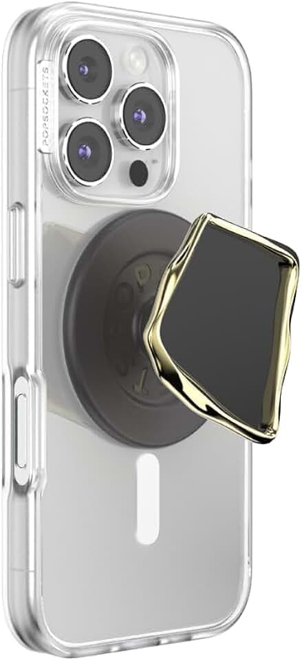 PopSockets Handy-Griff für MagSafe mit Ständer, magnetischem Ständer, austauschbare Oberseite, sicherer Halt für iPhone MagSafe-Hüllen, Handy- und Tablet-Griff – Emaille-Obsidian-Schnitt