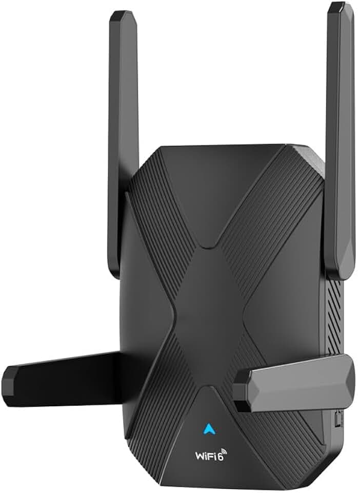 WiFi 6 WLAN Verstärker WLAN Repeater AX1500 Dualband 1201Mbit/s 5GHz & 300Mbit/s 2.4GHz, WiFi Repeater mit Gigabit Port, Internet Verstärker Kompatibel zu Allen WLAN Routern, WR-R10