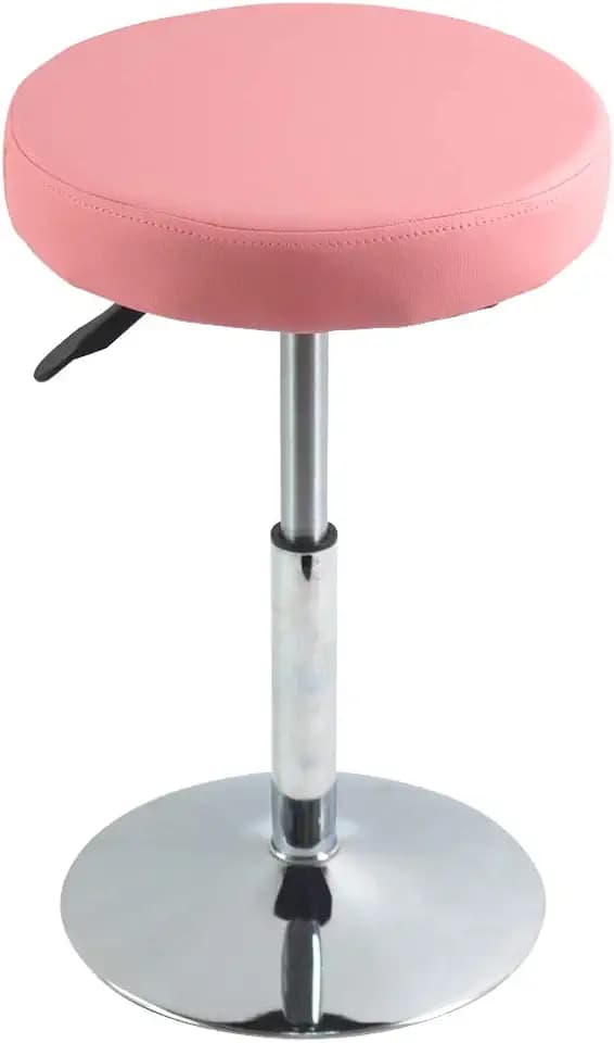 FURWOO Pink Short Shop Stool - Height Adjustable Swivel Chair Stool for Office,SPA,Salon,Manicure and Tattoo Stations Small