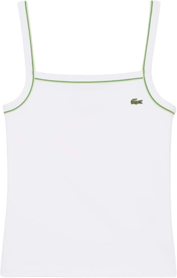 Lacoste Womens Contrast Accent Cotton Tank Top