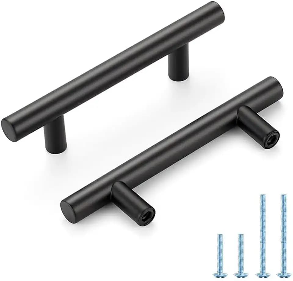 HOME EDIT Matte Black Cabinet Handles, Drawer Pulls, 3 Inch, 5 Pack