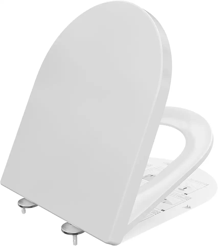 ANYCEE Toilettendeckel mit Absenkautomatik D Form [Kurz],Einfache Montage