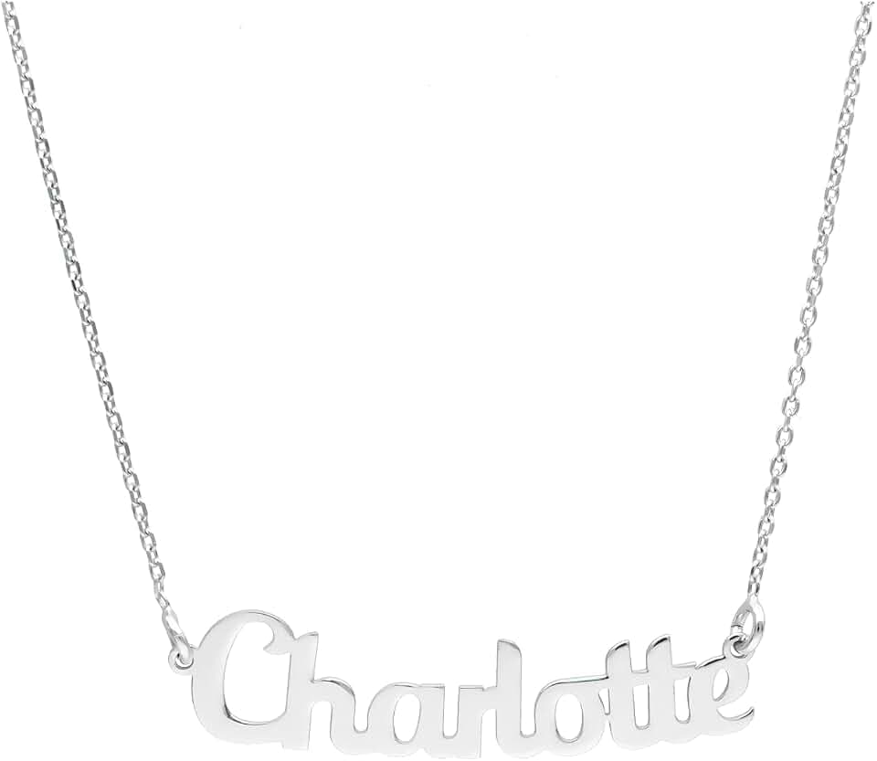 Sterling Silber 925% Namenskette Personalisiert Damen Halskette mit Namen | Anhänger mit individuellem Namen | Made in Italy CHARLOTTE