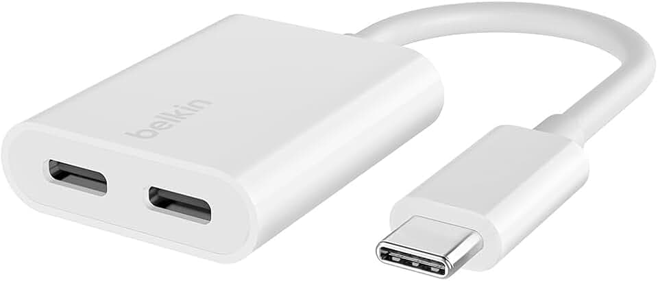 Belkin Rockstar USB-C Audio- und Ladeadapter, weiß
