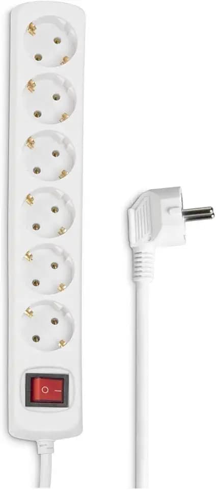 Hama Steckdosenleiste 6-Fach, Mehrfachsteckdose mit Schalter, 1,4m, 3680W
