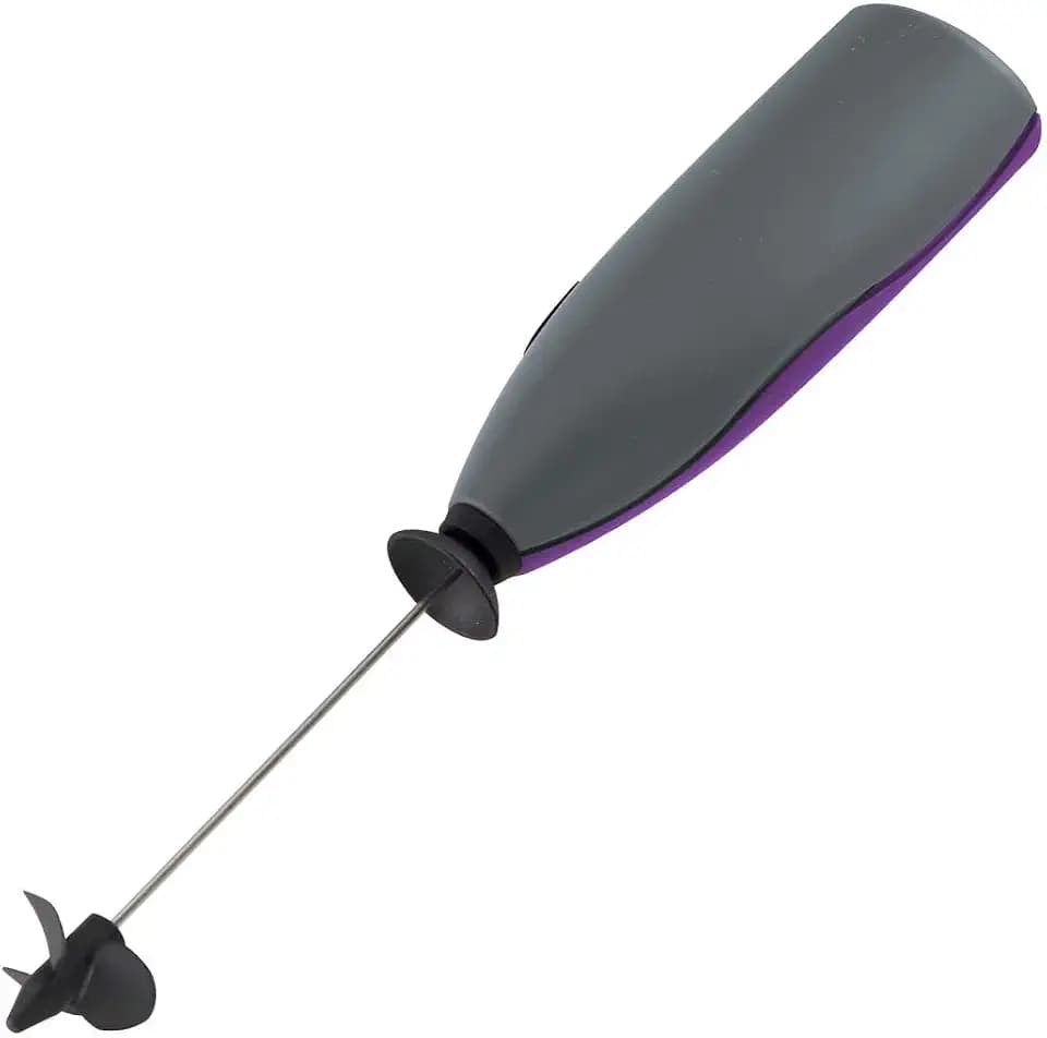 Fackelmann Mini-Mixer, Drink-/Shake-Mixer mit Rührdrähten aus Edelstahl, Milchaufschäumer inkl. Spritzschutz (Farbe: Schwarz, Lila, Grau, Silber), Menge: 1 Stück