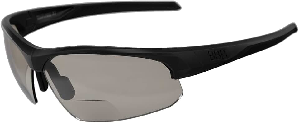 BBB Cycling Fahrradbrille Photochrome und Bifokale Sportbrille Fahrradsonnenbrille mit Leseteil für Weitsichtige Sehstärke Herren und Damen Rennrad & MTB Reader PH Mattschwarz