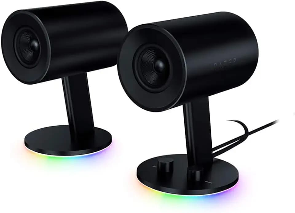 Razer 2.0 Gaming-Lautsprecher, gewebte Glasfaser, 7,6 cm Treiber, Nommo Chroma